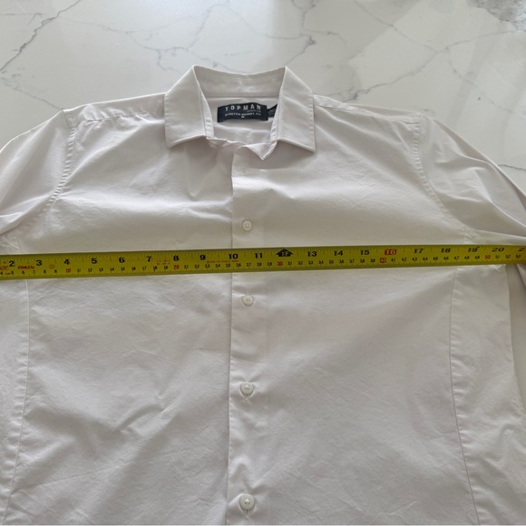 Topman Stretch Skinny Fit White Dress Shirt Size M, Chest 38”-40” - Picture 7 of 8